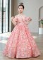 Little Girls Pink Sequin Off Shoulder Party Formal Dress