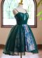 Green Spaghetti Straps Prom Party Dress 1