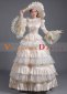 Champagne Baroque Rococo Wedding Dress Reenactment Revolutionary Costume 2