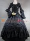 Black Cotton Gothic Victorian Dress for Halloween