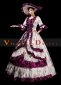 Purple Lace Belle Princess Party Ball Gown Dress with Hat