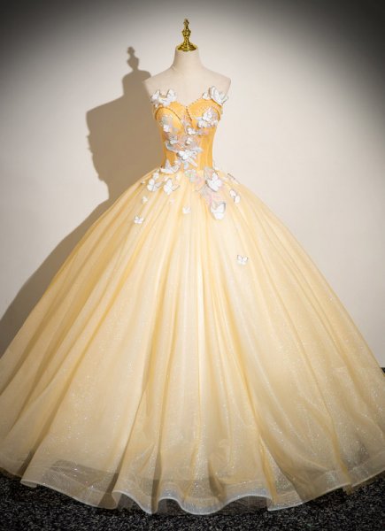 Butterfly Appliques Off Shoulder Beading Corse Orange Formal Dress