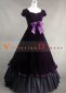 Purple Velvet Short Sleeve Gothic Victorian Dress