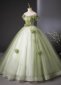 Corset Applique Light Green Tulle Graduation Dress 1