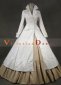 White Long Sleeves Medieval Renaissance Victorian Ball Gown Dress