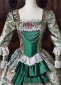 Green Floral Jacquard Brocade Lace Long Sleeve Victorian Dress Holiday Party Costume 5