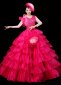 Rose Red Super Large Skirt Women Tulle Carnival Costume Dress 2