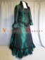 Green Taffeta 1886S Gothic Victorian Bustle Ball Gown Dress 2