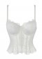 Spaghetti Straps White Lace Hook And Eye Detail Crop Corset