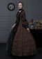 Cheap Brown Floral Jacquard Gothic Victorian Dress 2