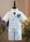 Kids Boys Formal Jacquard 5 Piece Suit Wedding Summer Party Waistcoat Set with Short