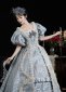 Blue Puff Sleeve Masquerade Ball Dress 2