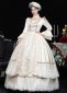 White Drama Stage Costumes Princess Masquerade Adult Ceremony Party Dresses