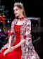 Red Jacquard Floral Printed Wedding Birthday Christmas Party Dress 2