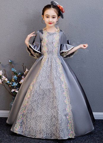 1900s Kids Girls Masquerade Ball Gown Victorian Dress Inspiration Maiden Costume