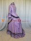 Purple Taffeta Long Sleeves 1886s Renaissance Victorian Bustle Ball Gown Dress 3
