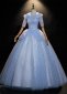 Cinderella Blue Sparkling Star Ball Dress Theatre Stage Princess Dresses