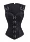 High Backed Black Jacquard Brocade Underbust Corset Black
