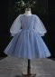 Blue Girls Princess Sequin Holiday Party Dress