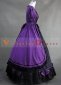Purple and Black Long Sleeve Gothic Victorian Dress for Women 2