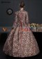 wine red floral cotton 18th century victorian dress halloween costume 2