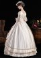 Champagne Lace Ruffled Long Sleeve Floor Length Formal Party Dress 5
