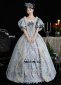 Blue Puff Sleeve Masquerade Ball Dress