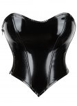 Black PVC Classic Overbust Corset Top