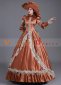 Coffee Vintage Wedding Ball Gown Renaissance Costume with Hat 2