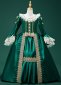 Girls Masquerade Cosplay Ballgown Christmas Green Satin Dress For Child