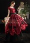 Wine Red Women Rococo Lolita Victorian Ball Gown Theatre Clothing 3