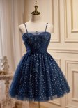 Off The Shoulder Short Prom Dress with Polka Dots