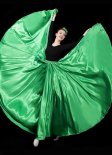 720 Degree Flamenco Skirts Satin Full Circle Skirt Border Gypsy Dance Skirt