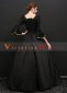 Black and Red Long Flare Sleeves Lace Vintage Rococo Masquerade Ball Gown Dress 4
