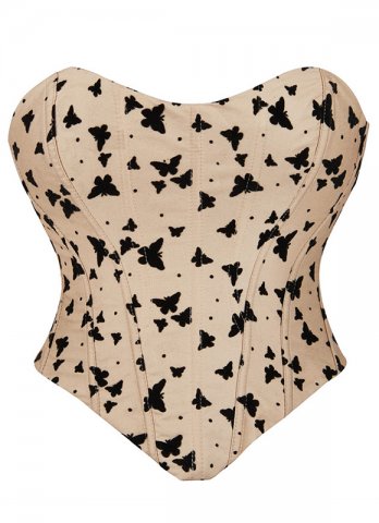 Sweet Butterfly Patterned Cotton Corset