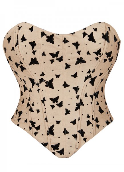 Sweet Butterfly Patterned Cotton Corset