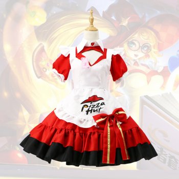 Halloween Cartoon Women Cos Angela Magic Little Cook Cosplay Dress Costumes Girls Cute Witch Maid Lolita Dresses Uniform
