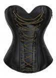 Black Leather Corset With Chain