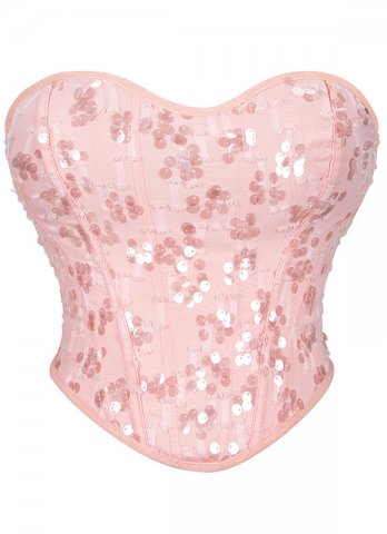 Pink Sequins Classic Overbust Top