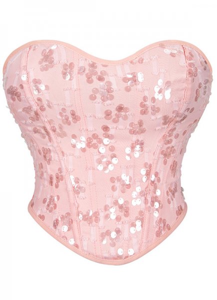 Pink Sequins Classic Overbust Top