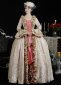 Vintage Apricot Jacquard Rococo Baroque Queen Marie Antoinette Dress