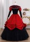 Medieval Vintage Wine Red Lace Halloween Vampire Prom Dress Ball Gown 4