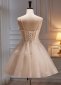 White Spaghett Straps Appliques A Line Mini Formal Dresses 3