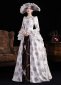 Pink Flower Printed Edwardian Holiday Festive Gown 1890s 1900s 2PC Downton Abbey Dress Historical Costume