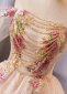 Pink Embroidery Bead Off The Shoulder Short Cocktail Ball Gown