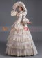 Champagne Baroque Rococo Civil War Era Dress Ball Gown with Hat 4