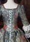 Green Floral Jacquard Brocade Lace Long Sleeve Victorian Dress Holiday Party Costume 6