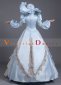 Blue Baroque Rococo Civil War Era Dress Ball Gown with Hat 5