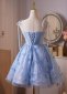 Blue Corset Spaghetti Straps Mini Party Formal Dress 2