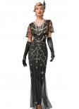 1920s Vintage Outfits Great Gatsby Costume Tulle Sequin Holiday Party Dresses